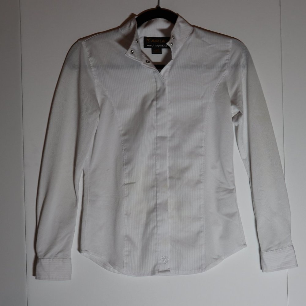 Ariat Pro Series White Show Shirt, Youth Size L/G
